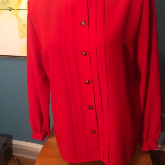 Vintage Orange/Red Blouse - Picture 2 of 7
